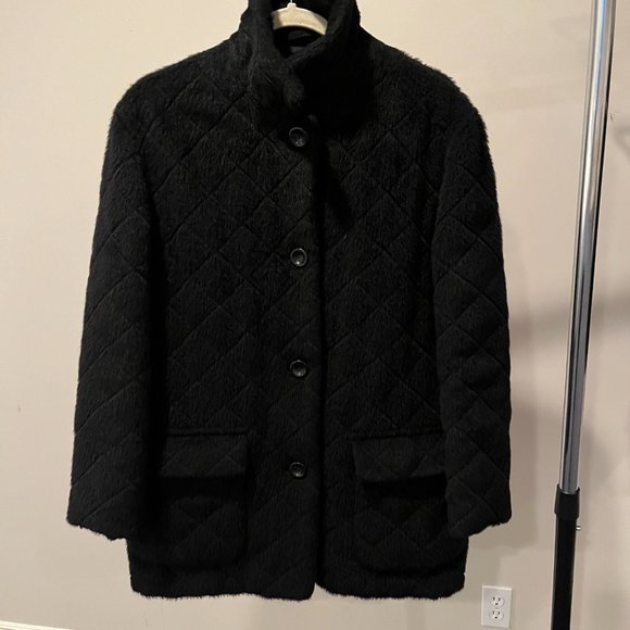 Black Quilted Agnona Jacket - Picture 5 of 7